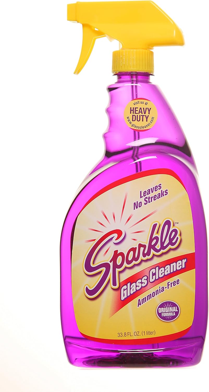 A J Funk & Co 20345 Sparkle Glass Cleaner, Original Purple Formula, 33.8-Ounce Trigger Bottle, Pack of 12