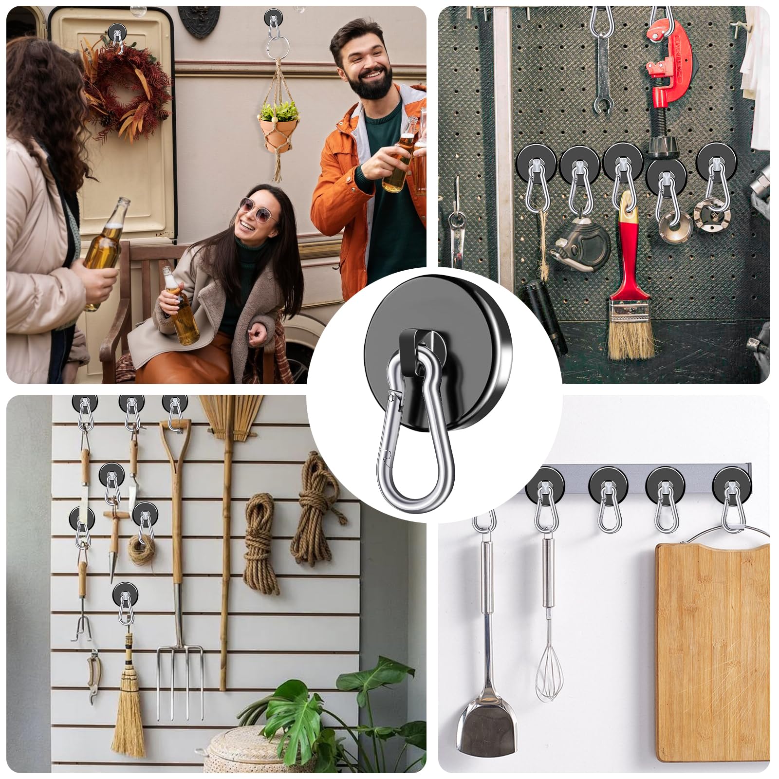 E BAVITE Magnetic Hooks - 12 Pack, 110LBS Strong -6 E BAVITE Magnetic Hooks - 12 Pack, 110LBS Strong -6