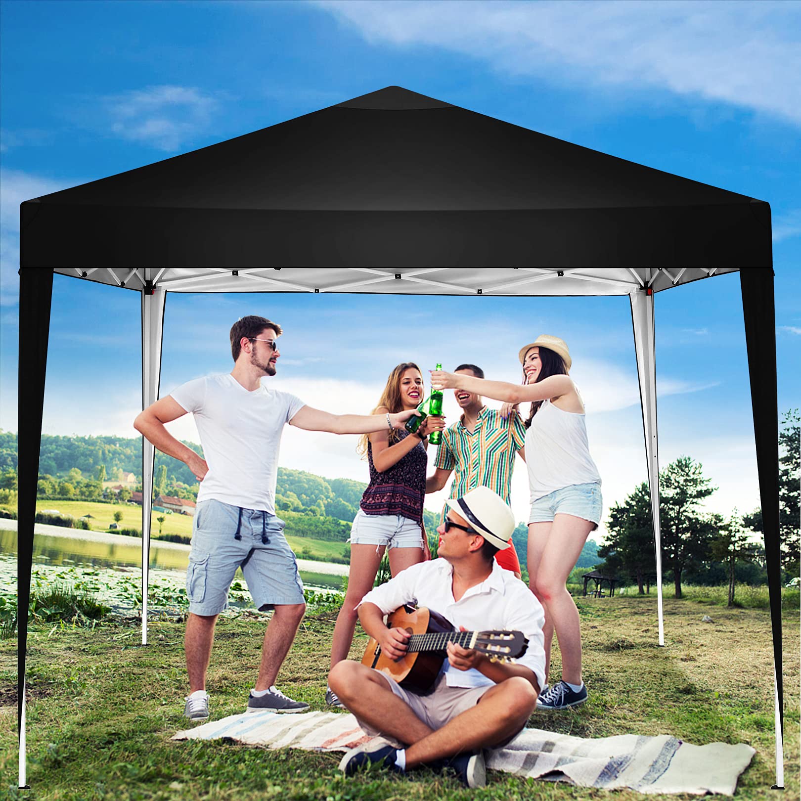 TOOLUCK Tienda de campaña desplegable de 10 x 10 pies, impermeable, para fiestas al aire libre, tiendas de campaña para fiestas, camping, eventos comerciales, cenador, carpa portátil para patio, boda,