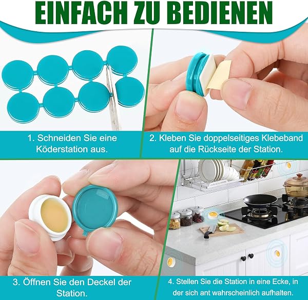 40 Stück Ameisen Überwachungsgerät Köder für innen, Stationen Effektive in Innenräumen, für Küche, Haus und Wohnmobil - 3