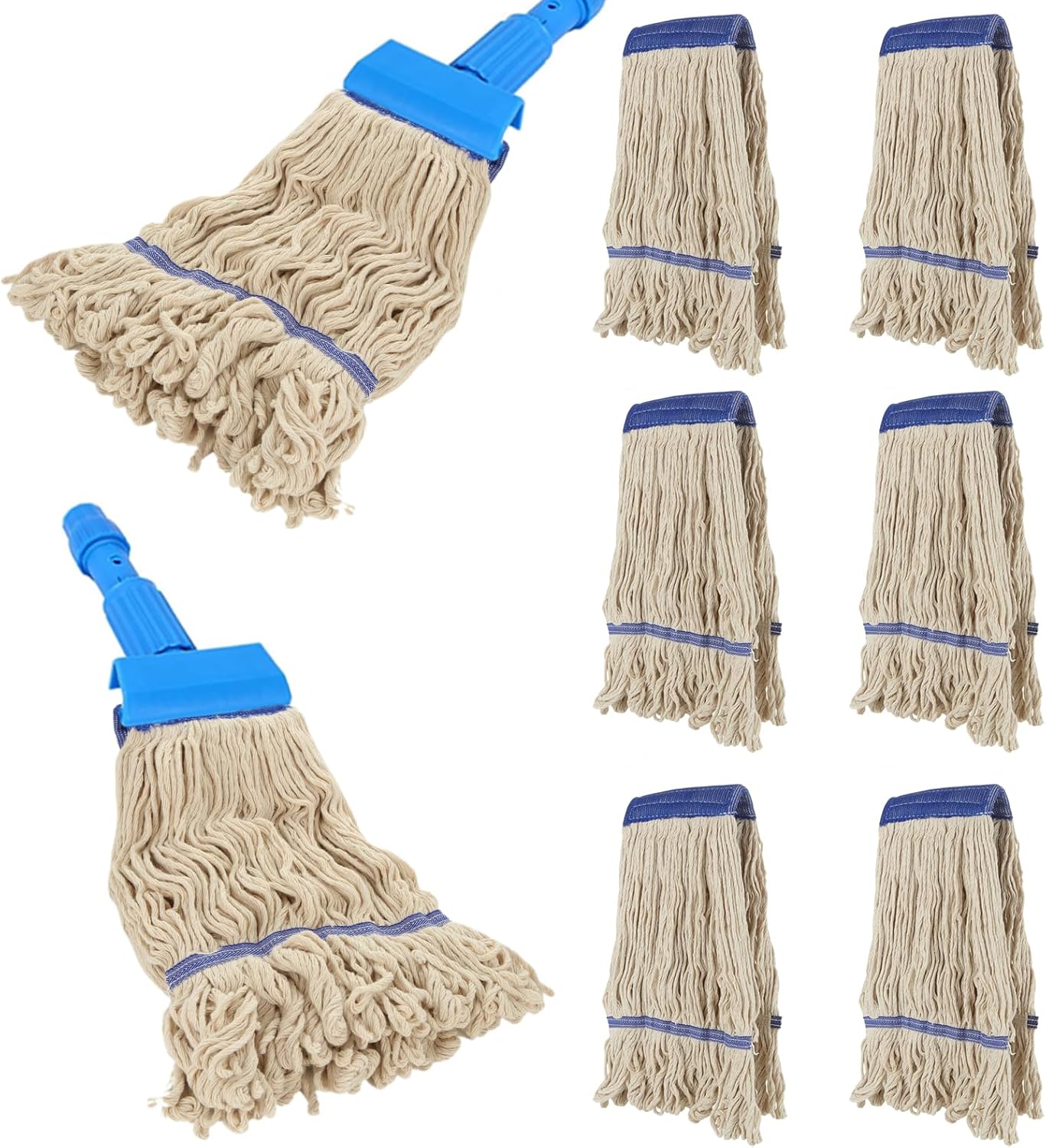 6 Pack Mop Head Replacement Microfiber Mop Heads White