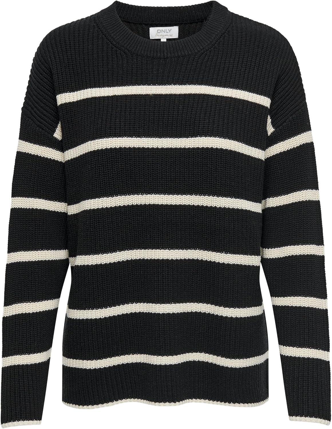 ONLY Dames ONLPERNILLE LS Stripe O-hals KNT NOOS Gebreide trui, Tigers Eye/Stripes: Pumice Stone, XXL