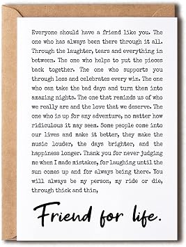 Friend For Life - Best Friend - Ride Or Die - Card For Life Partner - Meaning