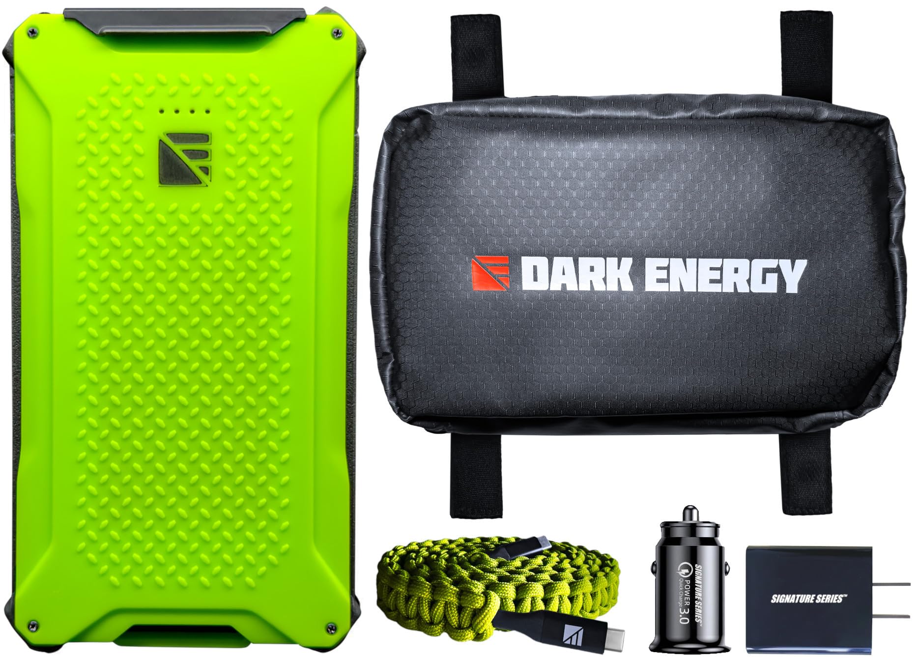 Dark Energy Poseidon Pro Power Bank Built to Last Rugged Waterproof Charger for Outdoor Adventures with Molle Pouch