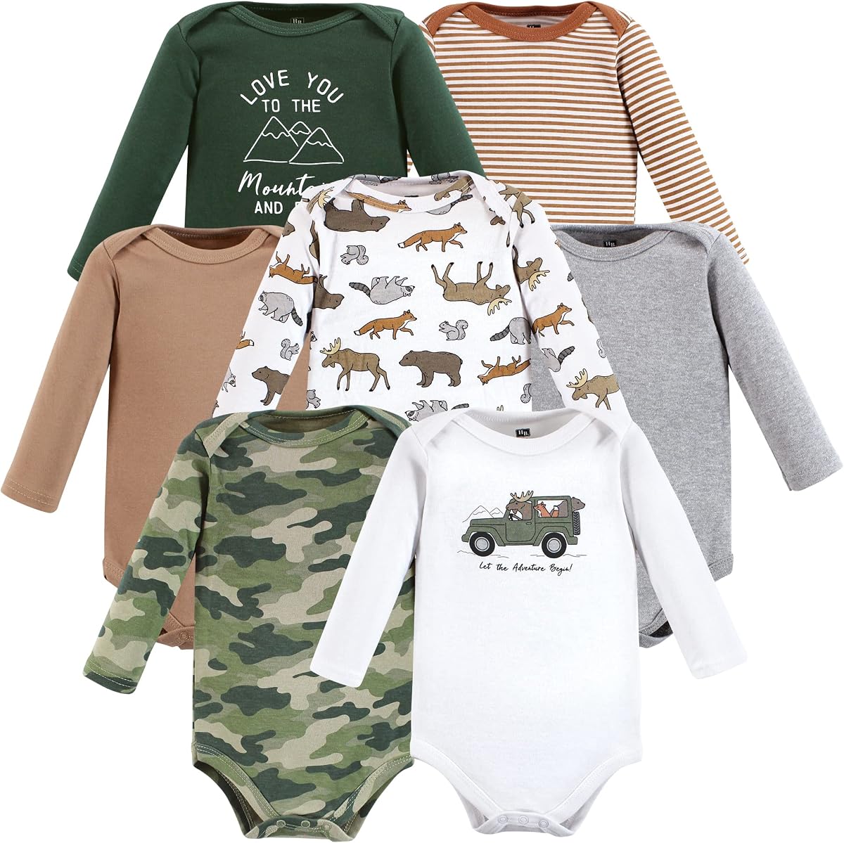 Hudson Baby Body unisex de algodón para bebé