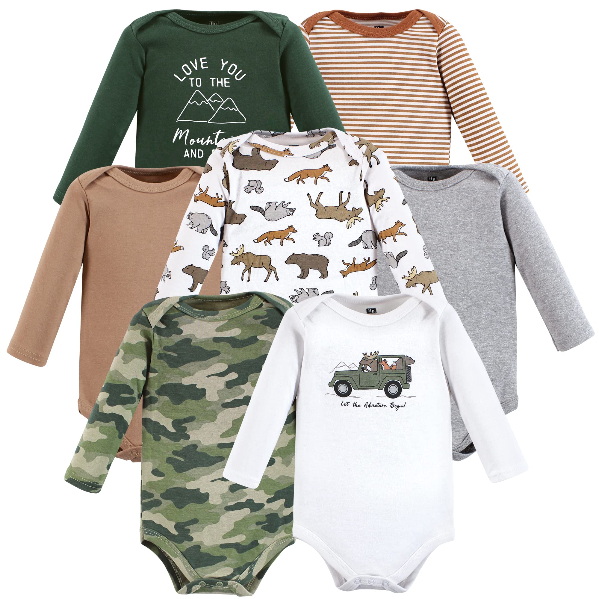 Hudson Baby Unisex dziecięce bawełniane body z długim rękawem