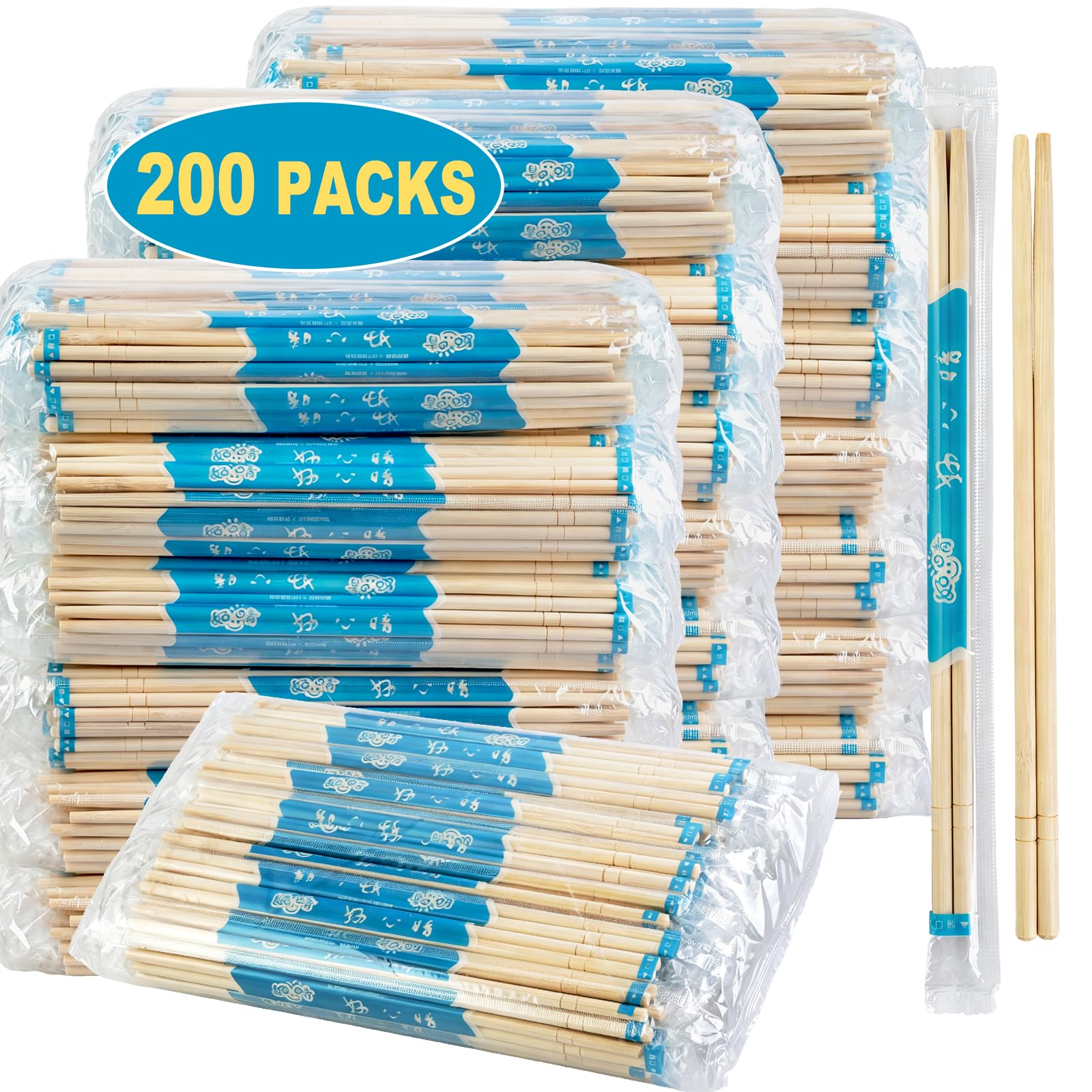 52USA Disposable Bamboo Chopsticks (100 Sets), 9'' Long Chinese Chopsticks — Amazon image 9