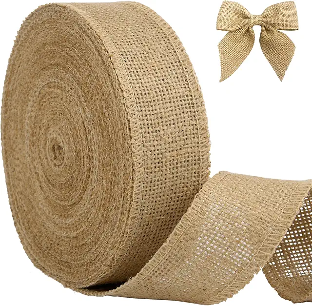 Vintage Jute Ribbon 40mm x 22m Roll for Gift Wrapping & Crafts