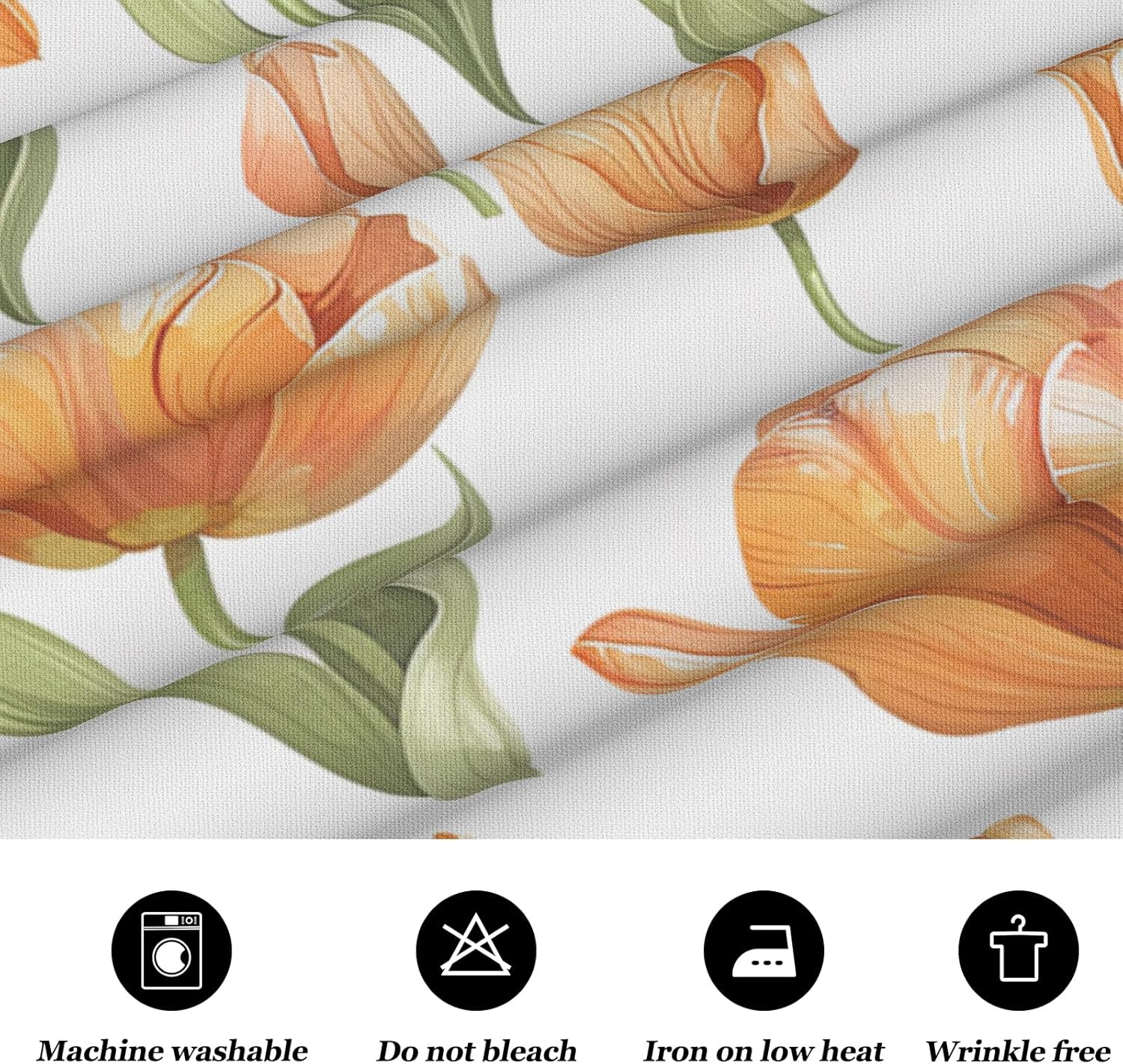 Eikione Round Tablecloth 70inch Floral Table Cloth, Tulip Tablecloths Polyester Waterproof Stain Wrinkle Free, Table Cover for Home Kitchen Dining Party Patio Decor