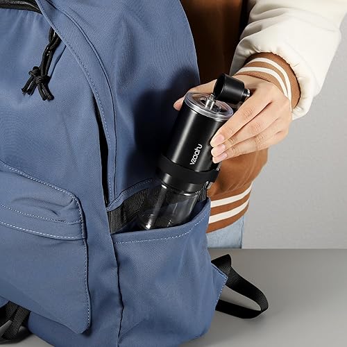 Miniatura 3 de Vzaahu Molinillo de café manual con tapa, rebaba cónica de cerámica con ajuste ajustable para amantes del café, molinillo de mano portátil de viaje