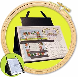 2165 Prop-It Magnetic Needle Work Chart Holder with Magnifier , Brown