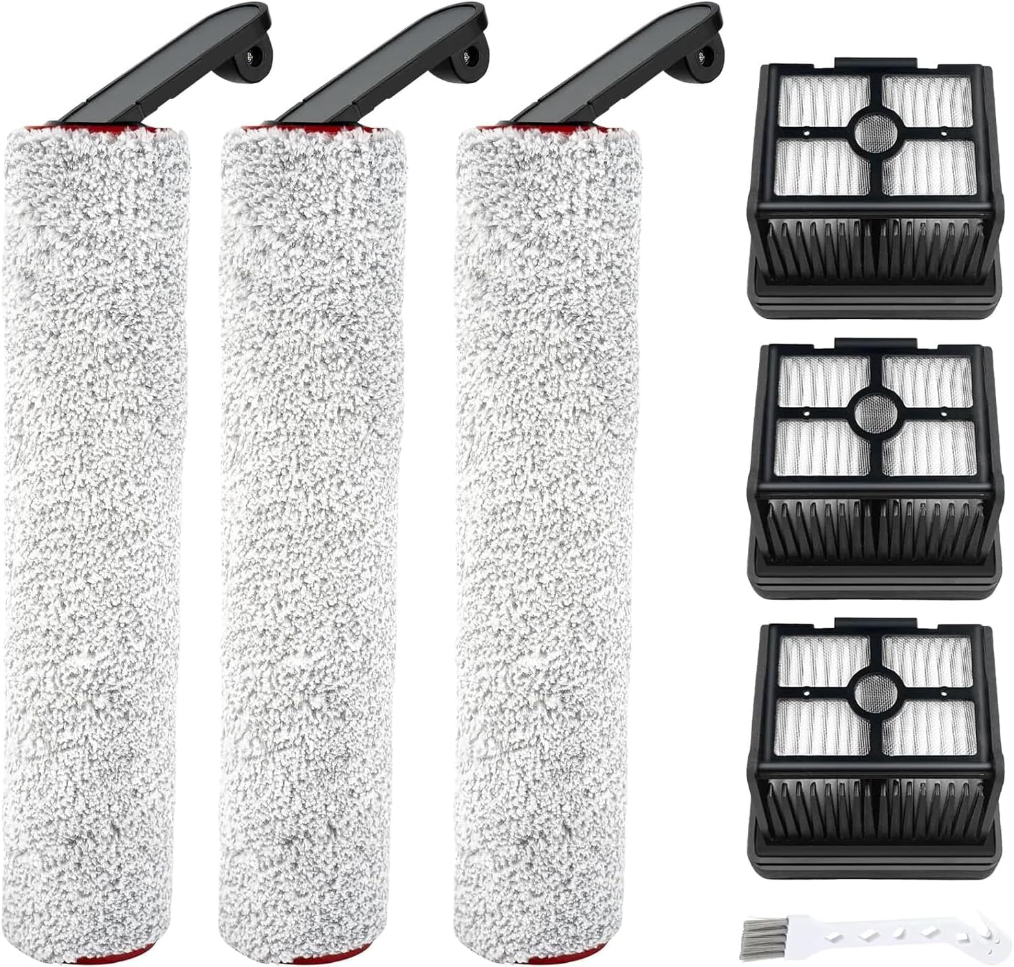 (7pcs) HEPA Filters & Replacement Brush Rollers Compatible For Dreame H12 Pro/ H12 Dual Wet Dry Vacuum Cleaner, Replacement Parts Accessories Kit Inclue 3 Vacuum Filter, 3 Roller Brush