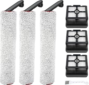 7pcs HEPA Filters & Replacement Brush Rollers Compatible For Dreame H12 Pro/ H12 Dual Wet Dry Vacuum Cleaner, Replacement Parts Accessories Kit Inclue 3 Vacuum Filter, 3 Roller Brush