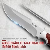 Omesio Coltello Outdoor a Lama Fissa con Manico in Legno e Fodero - 3