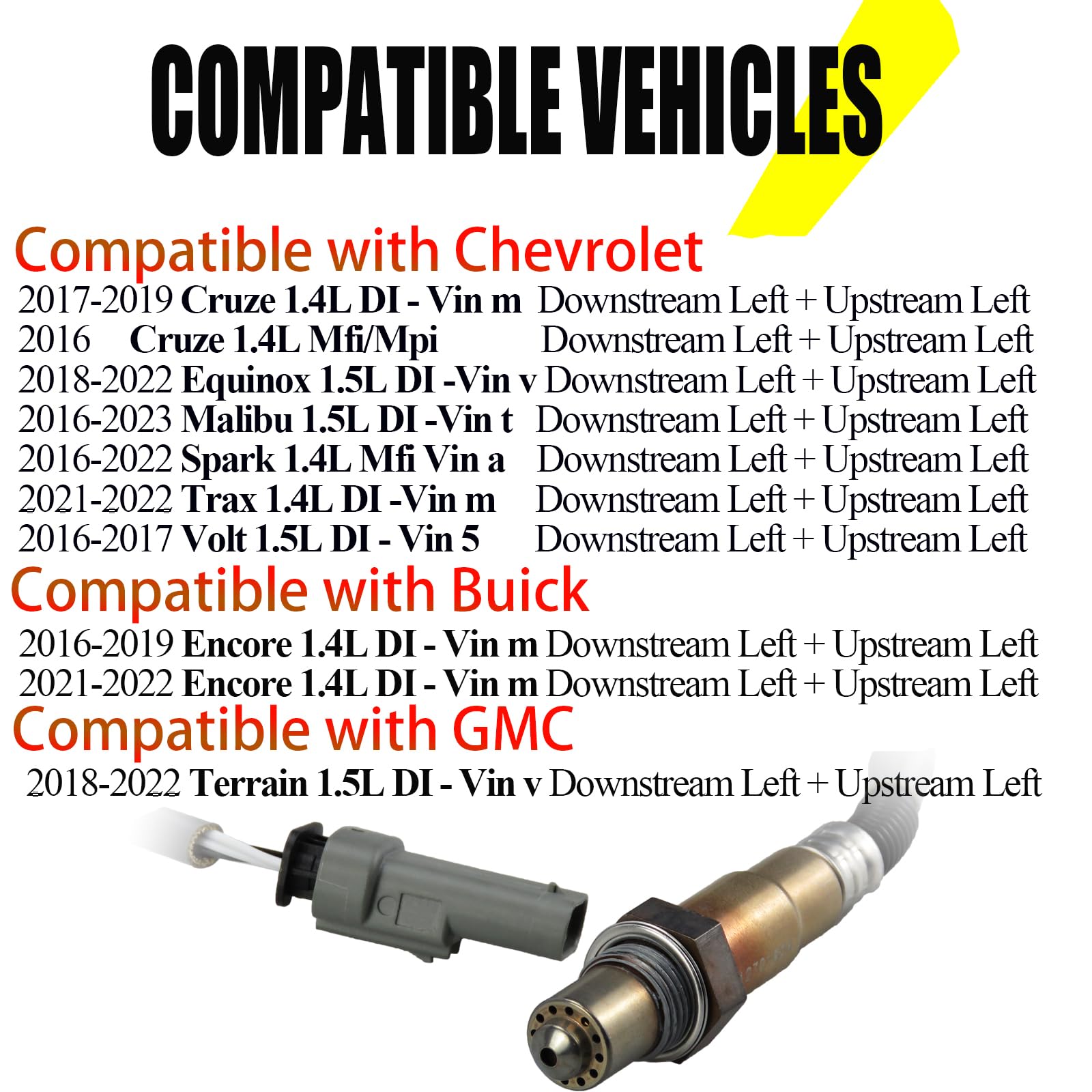 Chevy Cruze O2 Sensor 2-Pack Oxygen Sensor Set - Upstream & Downstream ...