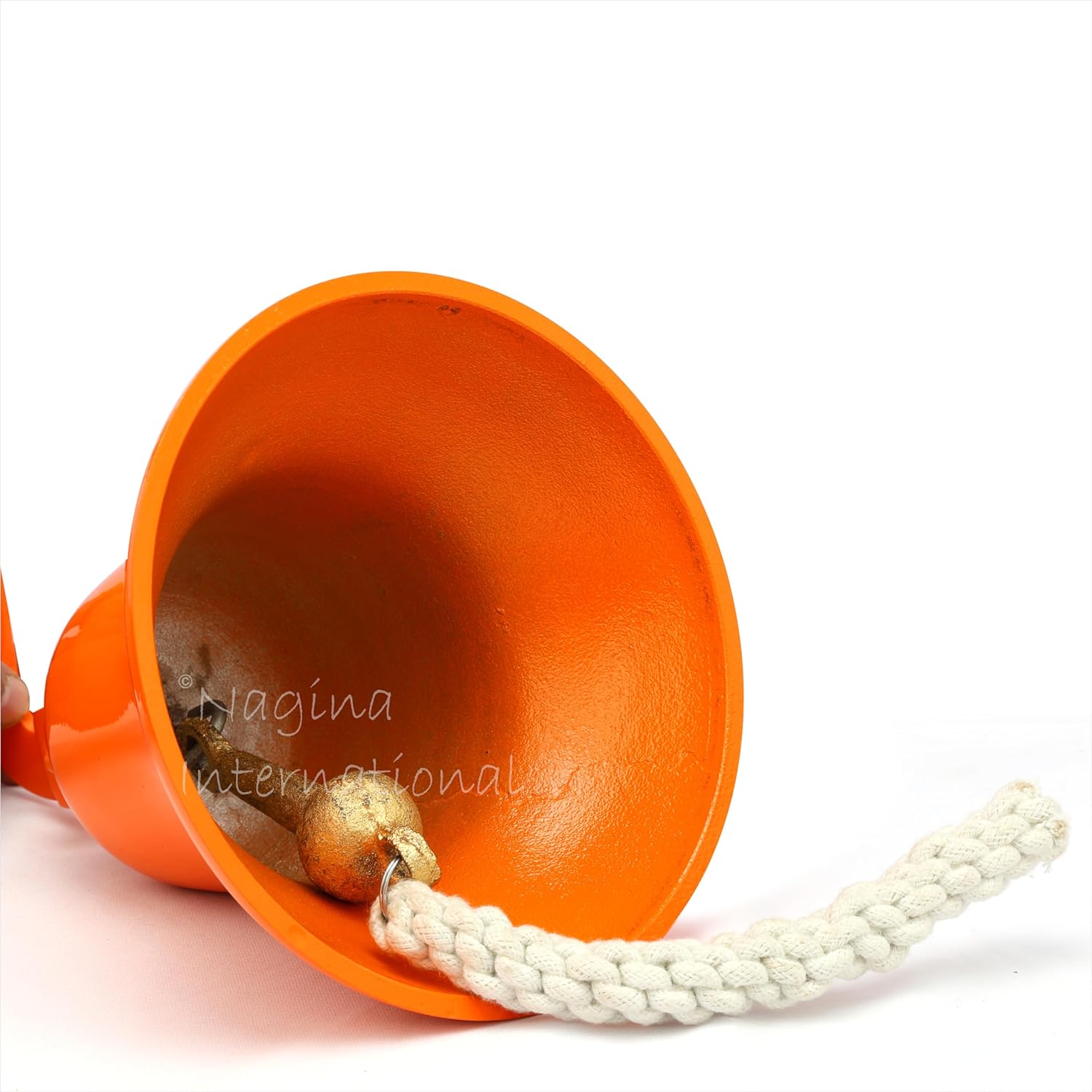 Navy's Nautical Ship's Aluminum Cast Premium Bell | Nursery Decor Gifts | Nagina International(6 Inches, Orange)