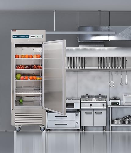 Miniatura 8 de WESTLAKE Congelador comercial de acero inoxidable de 27 pulgadas de ancho, ventilador vertical sólido de una sola puerta, refrigeración de 23 pies