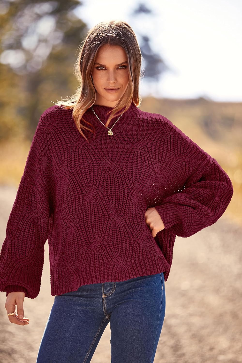 PRETTYGARDEN Women's Fall Oversized Pullover Sweaters Casual Crewneck Long Sleeve Chunky Cable Knit Tops Winter Clothing - Image 6