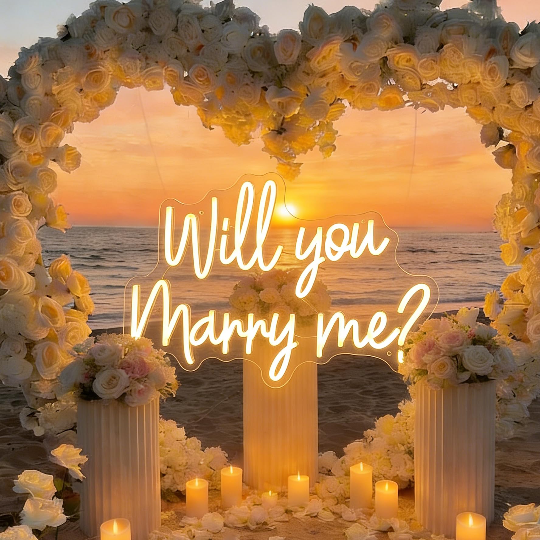 Amazon.co.jp: Will You Marry Me ネオンサイン 大型 プロポーザル