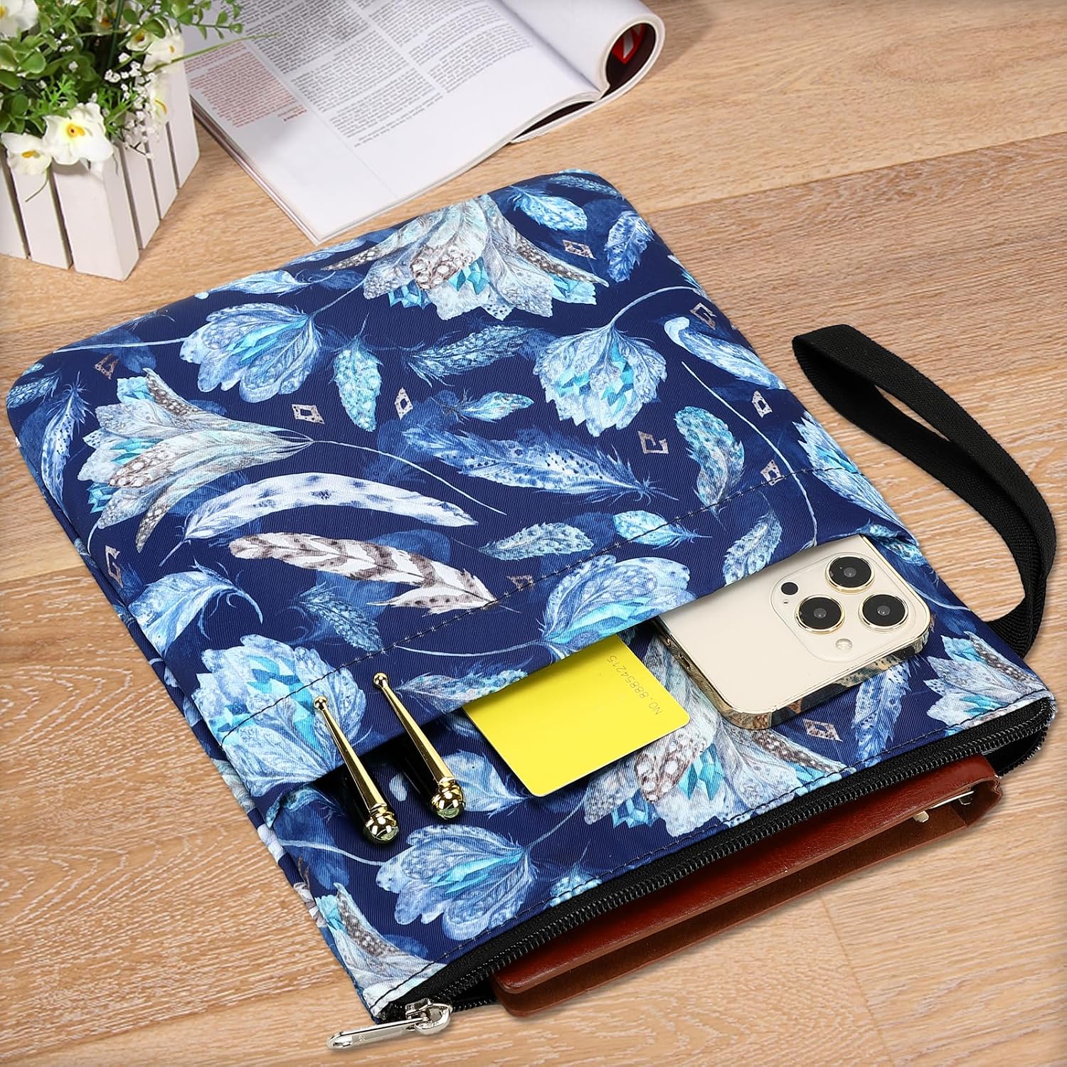 DSIUE Book Sleeve Lover Gifts Protector With Zipper, Covers for Paperbacks, Pouch With Pockets, Accessories, 11.4 X 9 Inch image 4