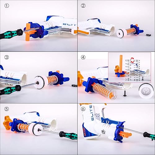 Miniatura 5 de WORKER Conjuntos de muelles de actualización de modificación de 11.0 lbs para Nerf Nerf Alpha Trooper CS-12 Toy