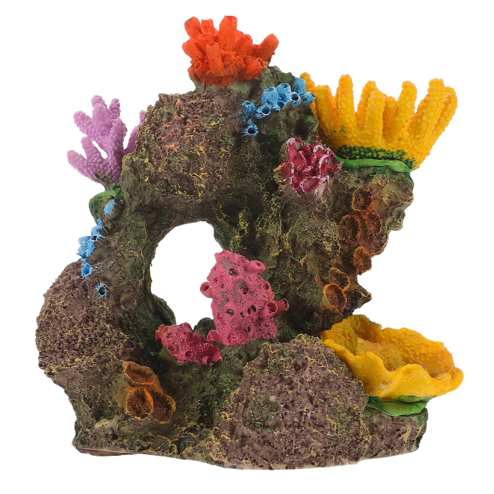SHINEOFI Decoración de Acuario Coral Artificial Grande Escultura Decorativa de Resina con Refugio y Cueva para Paisaje Acuático Ornamento Simulación Rama de Coral para Tanque de Peces