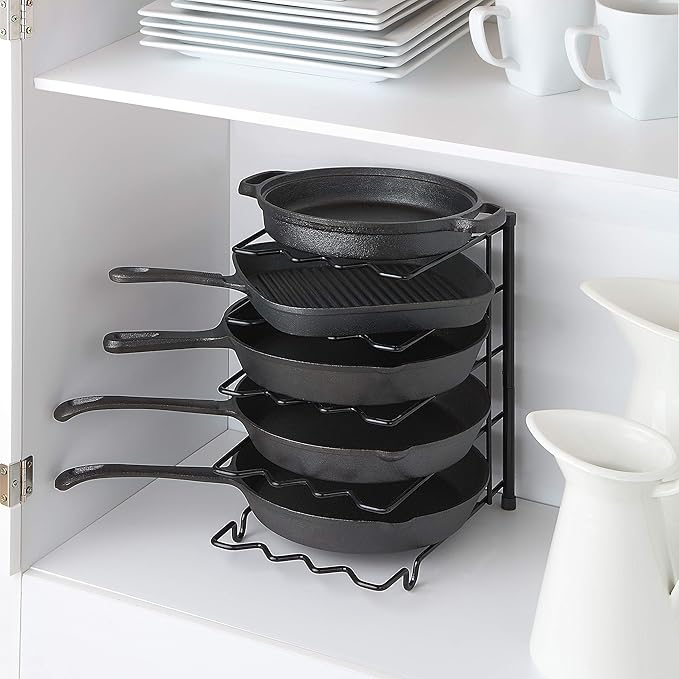 Heavy-duty pan and lid organizer rack