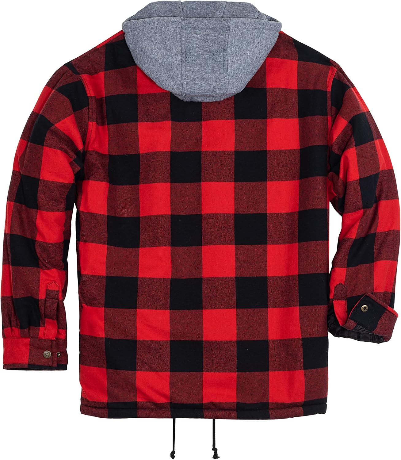COEVALS CLUB Men's Flannel Fleece Sherpa Quilted Lined Plaid Snap Work Shirt Jacket/Hooded