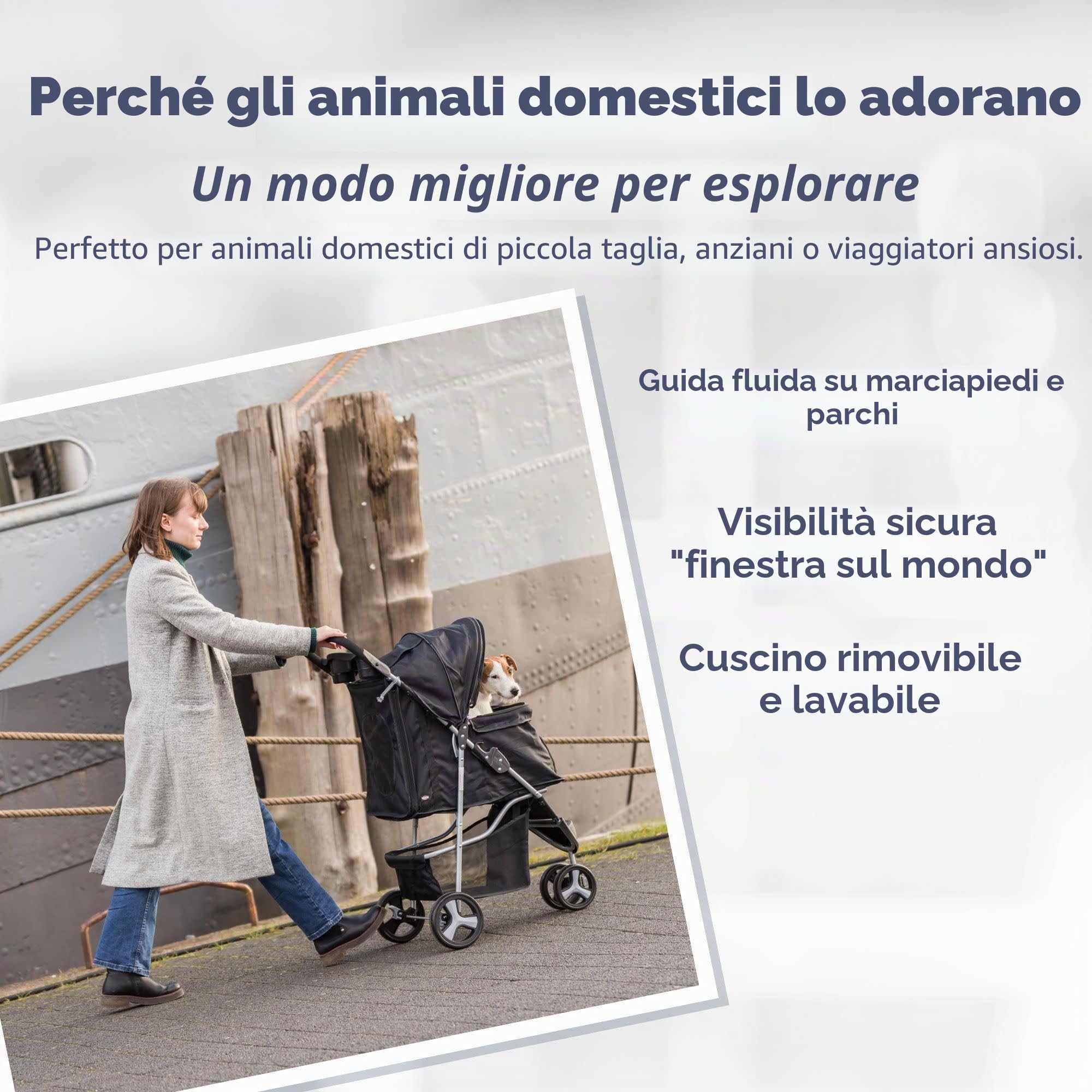 TRIXIE 28958 - Passeggino, Dimensioni: 47 × 100 × 80 cm, Nero