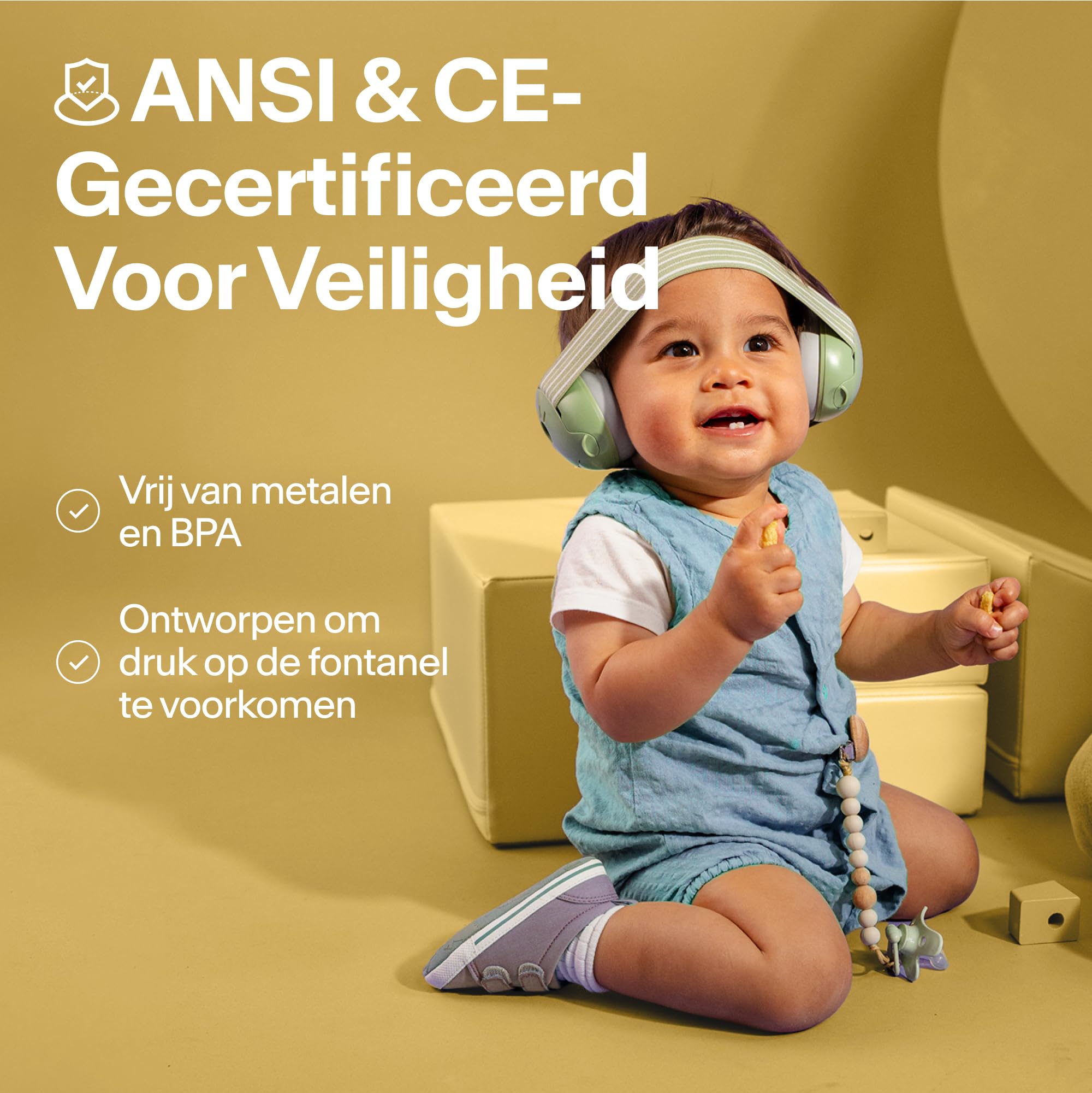 iNelihoo Kinderen Gehoorbescherming Ruisonderdrukkende Hoofdtelefoon Baby Oorbeschermers Verstelbare Gehoorbescherming Oorbeschermers Veiligheid Oorbeschermers Ruisonderdrukking voor 0-3 Kinderen