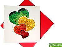 Vista 6 de GREENHANDSHAKE Art 4 corazones, tarjeta de felicitación de arte quilling para cumpleaños, día de San Valentín, día de la madre, aniversario