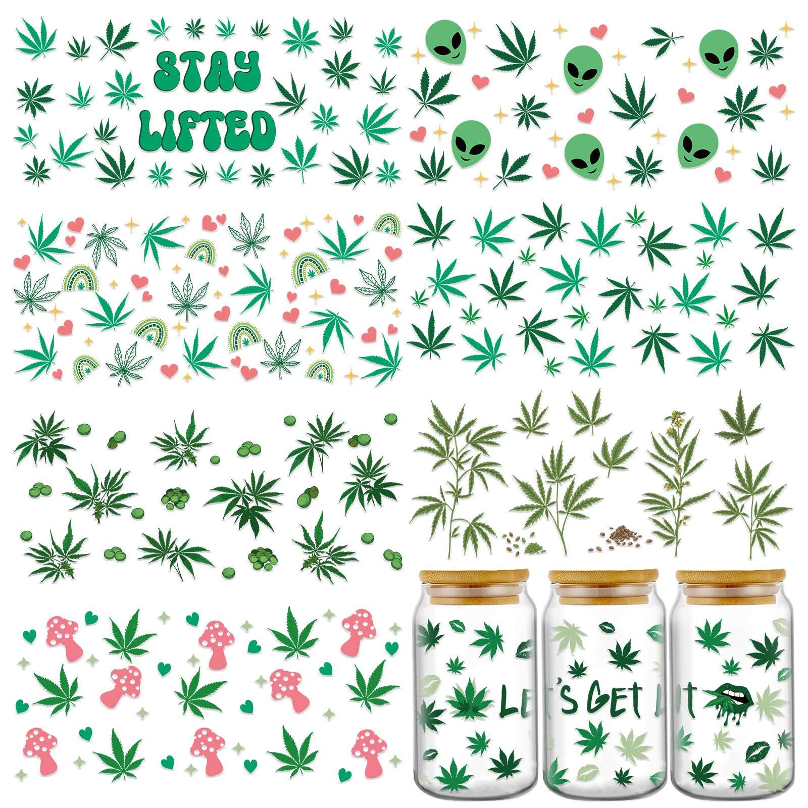 UV DTF Cup Wrap - 8 fogli Girasole UV DTF Coperture per tazze da 16 once con farfalle e fiori per auto adesivi UV DTF impermeabili personalizzati con coperture per tazze Uvdtf