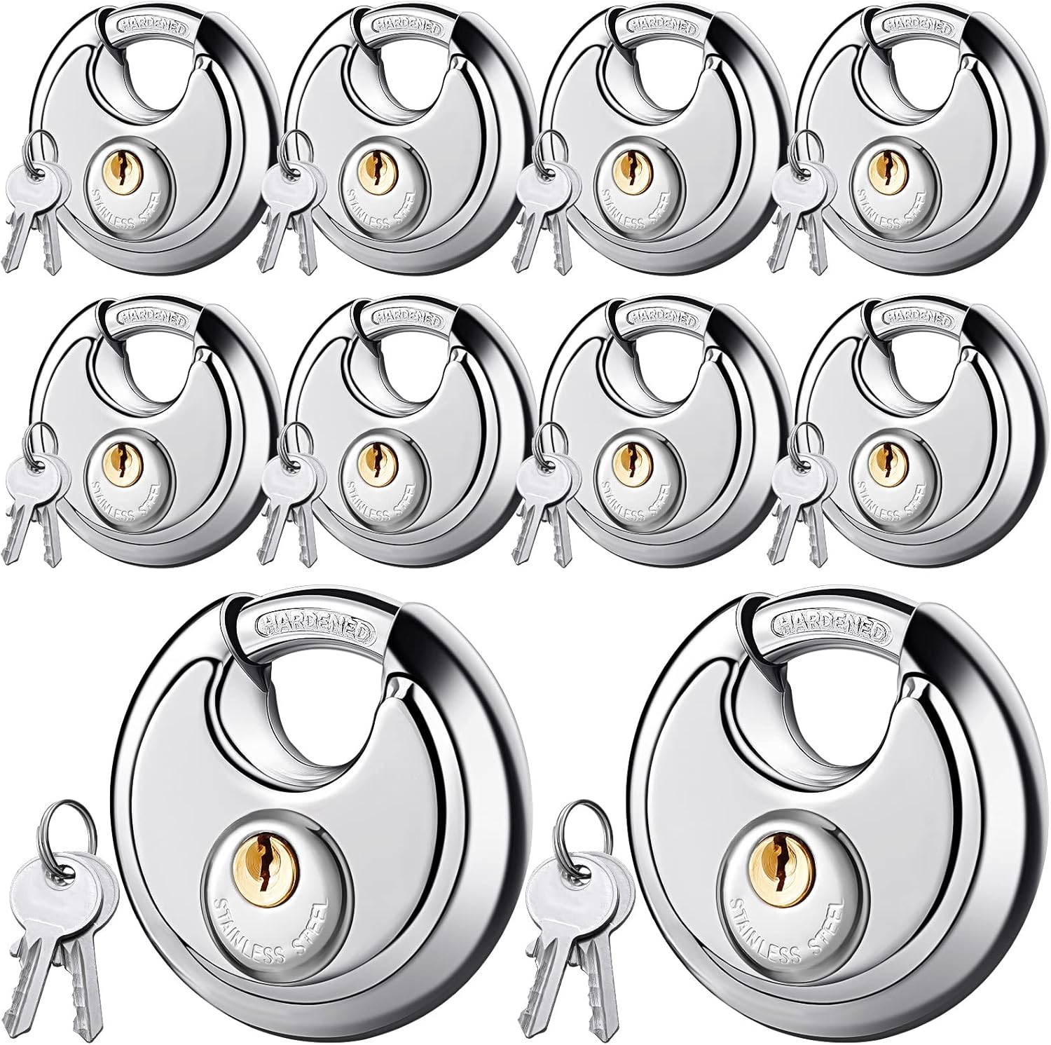 Buy 10 Pack Padlocks Different Keyed, Stainless Steel Pad Locks with