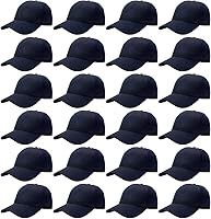 Vista 14 de Falari - 24/144 unidades de gorra de béisbol unisex, lisa y de tamaño ajustable, venta al por mayor