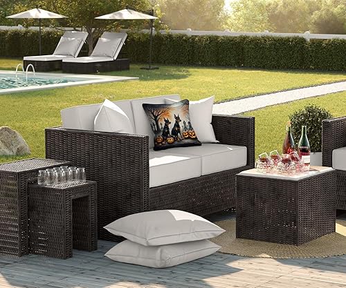 Miniatura 10 de Caroline's Treasures DAC2055PW1414 Siberian Husky Spooky Halloween Fabric Decorative Pillow Machine Washable, Indoor Outdoor Decorative Pillow for