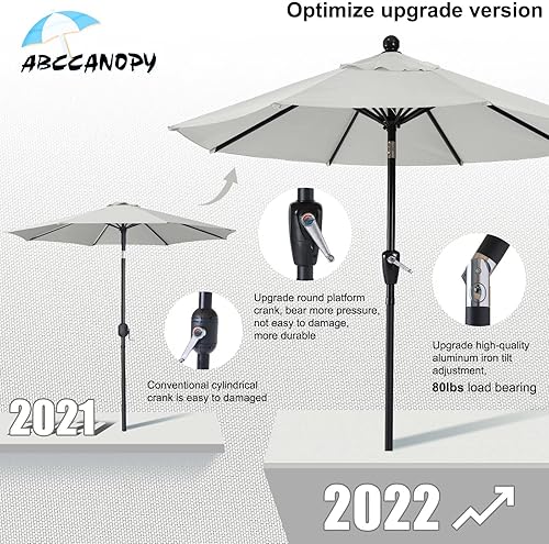 Miniatura 4 de ABCCANOPY Sombrillas duraderas de 11 pies para patio, color beige claro