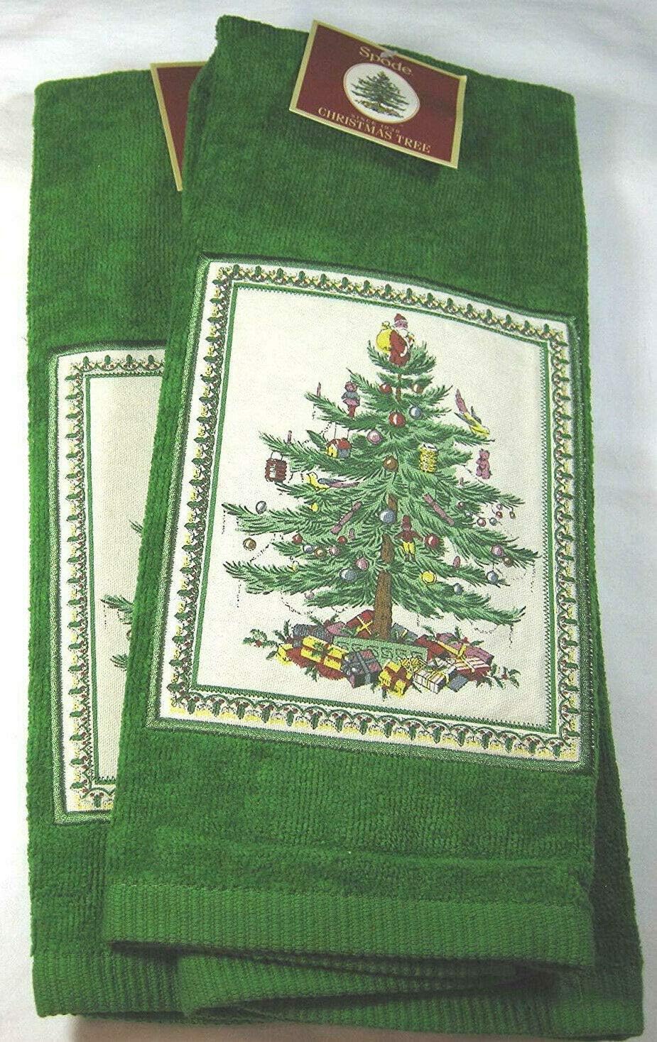 Spode Set of 2 Christmas Tree Kitchen Towels by Avanti