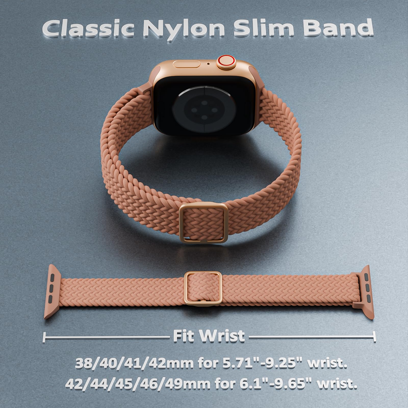 Paquete de 6 correas delgadas y elásticas trenzadas compatibles con Apple Watch de 38 mm, 40 mm, 41 mm, 42 mm, 44 mm, 45 mm, 46 mm, 49 mm, para mujeres y hombres, correas delgadas de nailon para