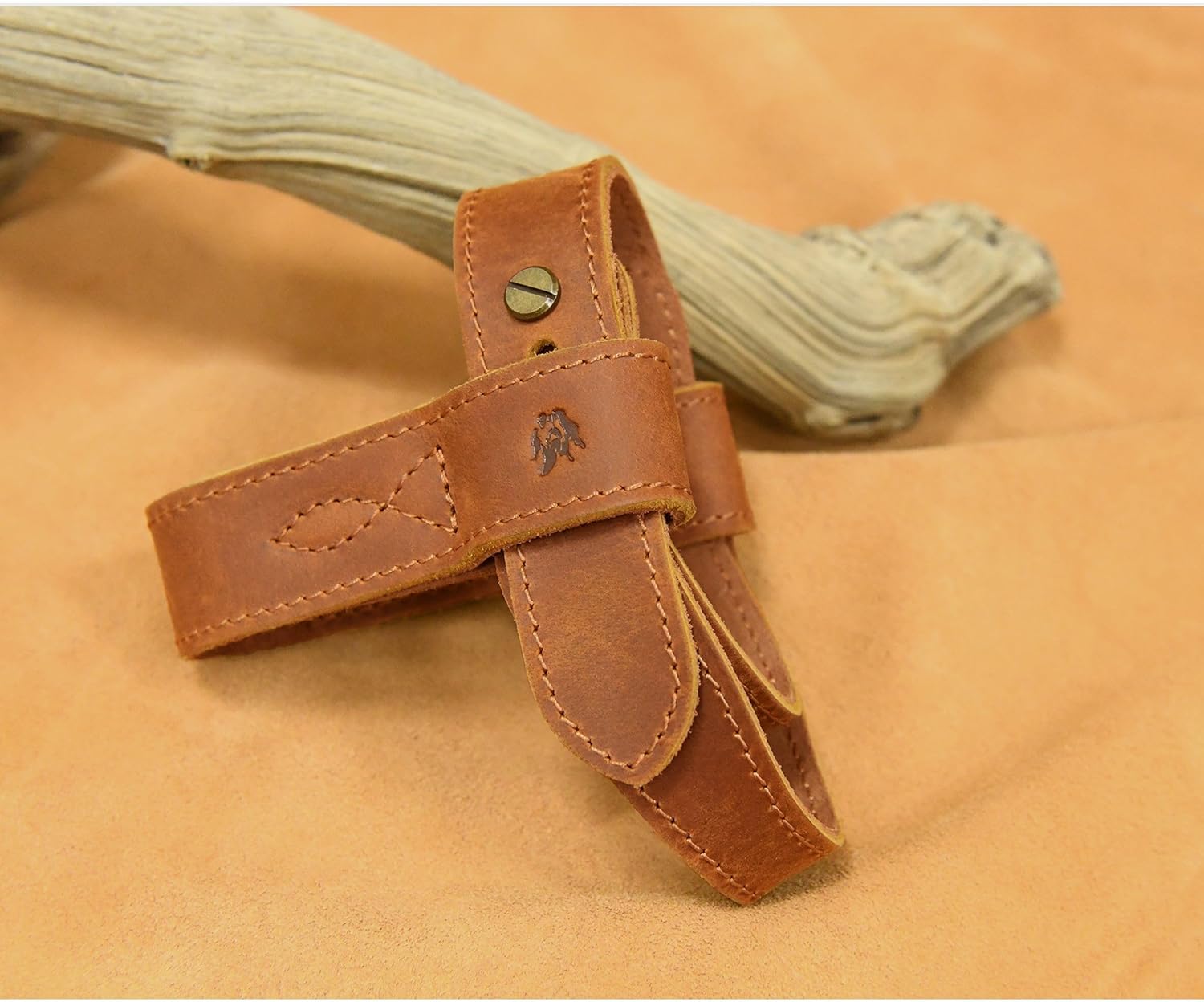 WAYNE'S DOG No Drill Gun Stock Harness, Leather Rifle Sling Harness, No Swivel Stud Need