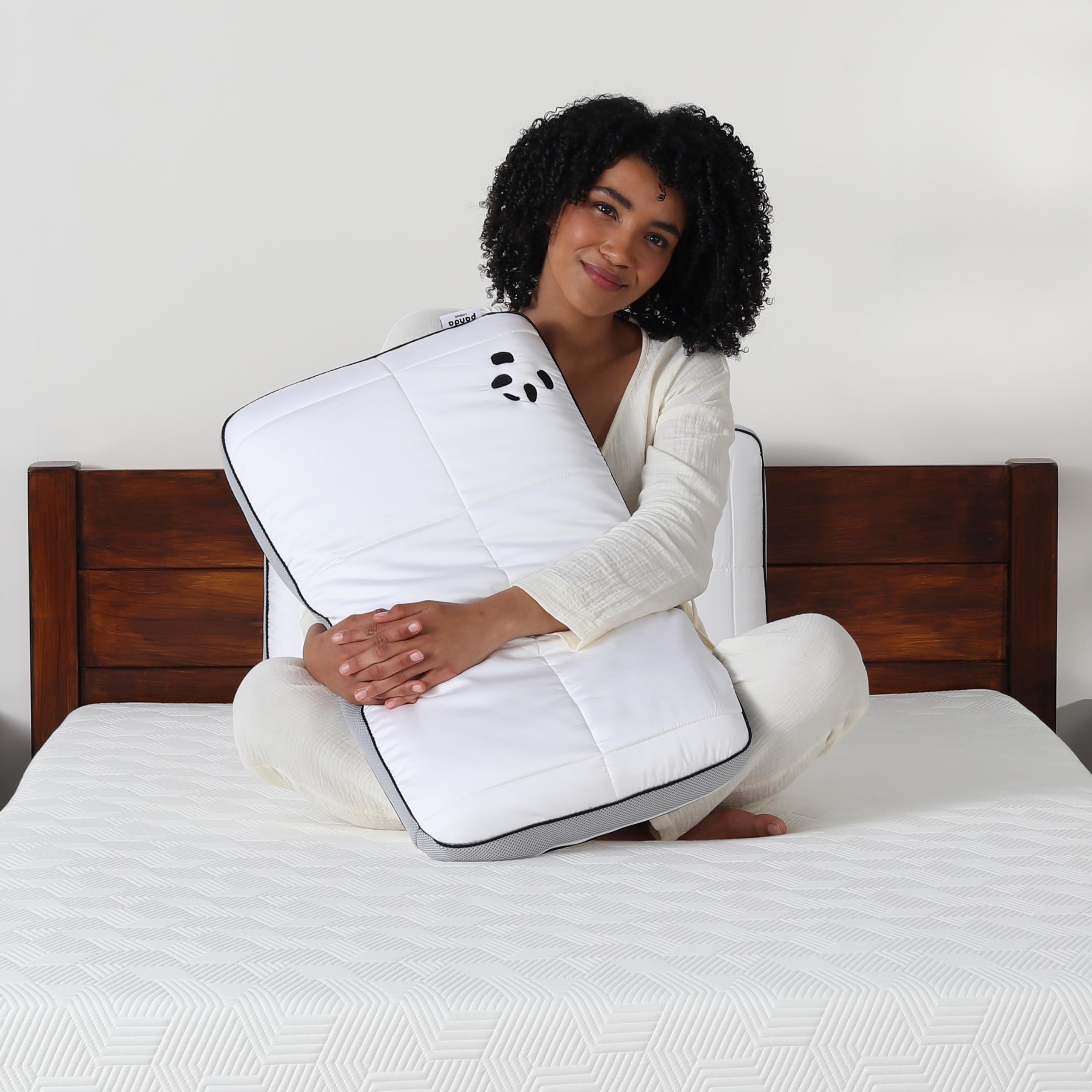 Almohada híbrida de bambú Panda – suave funda de bambú transpirable, espuma viscoelástica ortopédica
