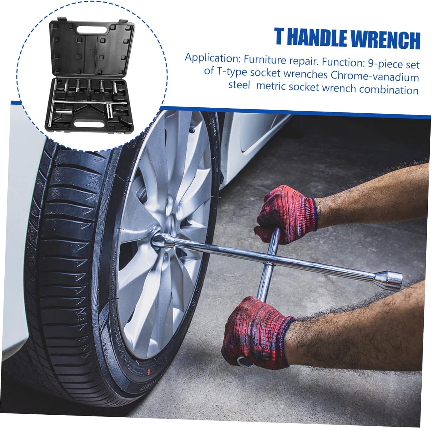 NUOBESTY 1set Type Socket Wrench Set Chromium-vanadium Metric Ratchet Tool for Home Repairs and Mechanics Design for Tough Fasteners and Bolts