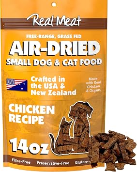 TRMC Real Meat Air Dried Cat Food & Dog Food w/Real Chicken - 14oz of USA-Crafted Grain-Free Dry Dog & Cat Food Sourced from Free-Range, Cage-Free Chicken - All Natural, High Protein Pet Food