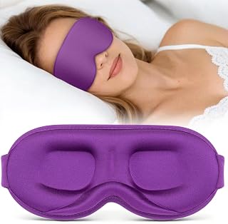 Vynix® Sleep Mask for Women Men - 100% Blackout Eye Masks for Sleep - 3D Soft Sleeping Mask for Side Sleepers - Zero Pressure Lash Extensions Eye Cover Shade for Airplane Travel Essentials, Purple