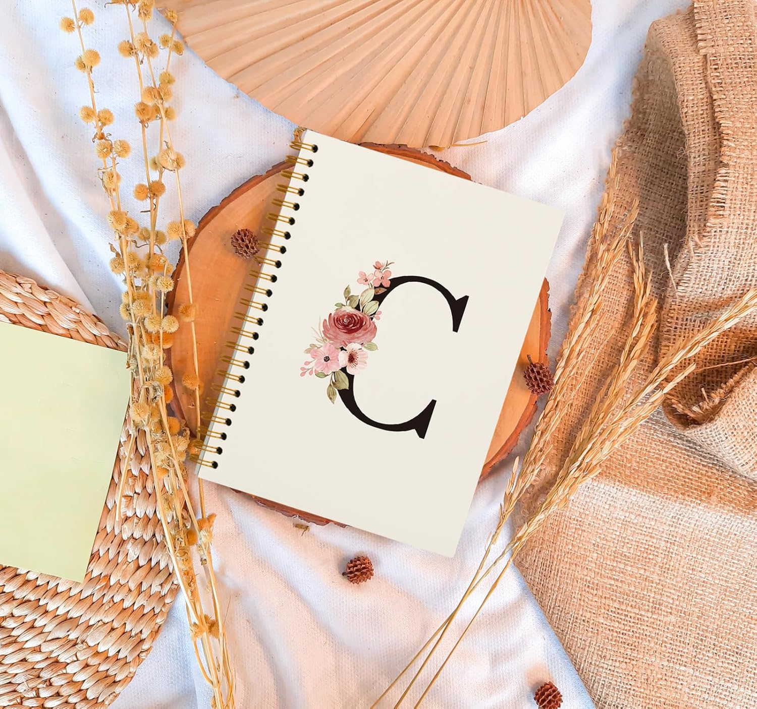 OXW Personalized Gifts Initial Letter C Notebook Journal, Cute Custom Notebook for School Girls, Monogrammed Gifts for Women, School Supplies for Girls, Customized Gifts, Spiral Notebook 5.5 x 8.3 - Image 2