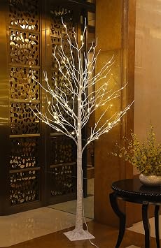 LIGHTSHARE 8FT 132 LED Birch Tree,Home,Festival,Party,Christmas,Indoor and Outdoor Use,Warm White