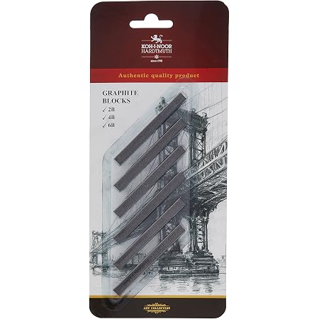 Set 6 Crayons Graphite Sans Bois Koh-I-Noor - HB-2B-4B-6B-8B Pour Dessin Précis