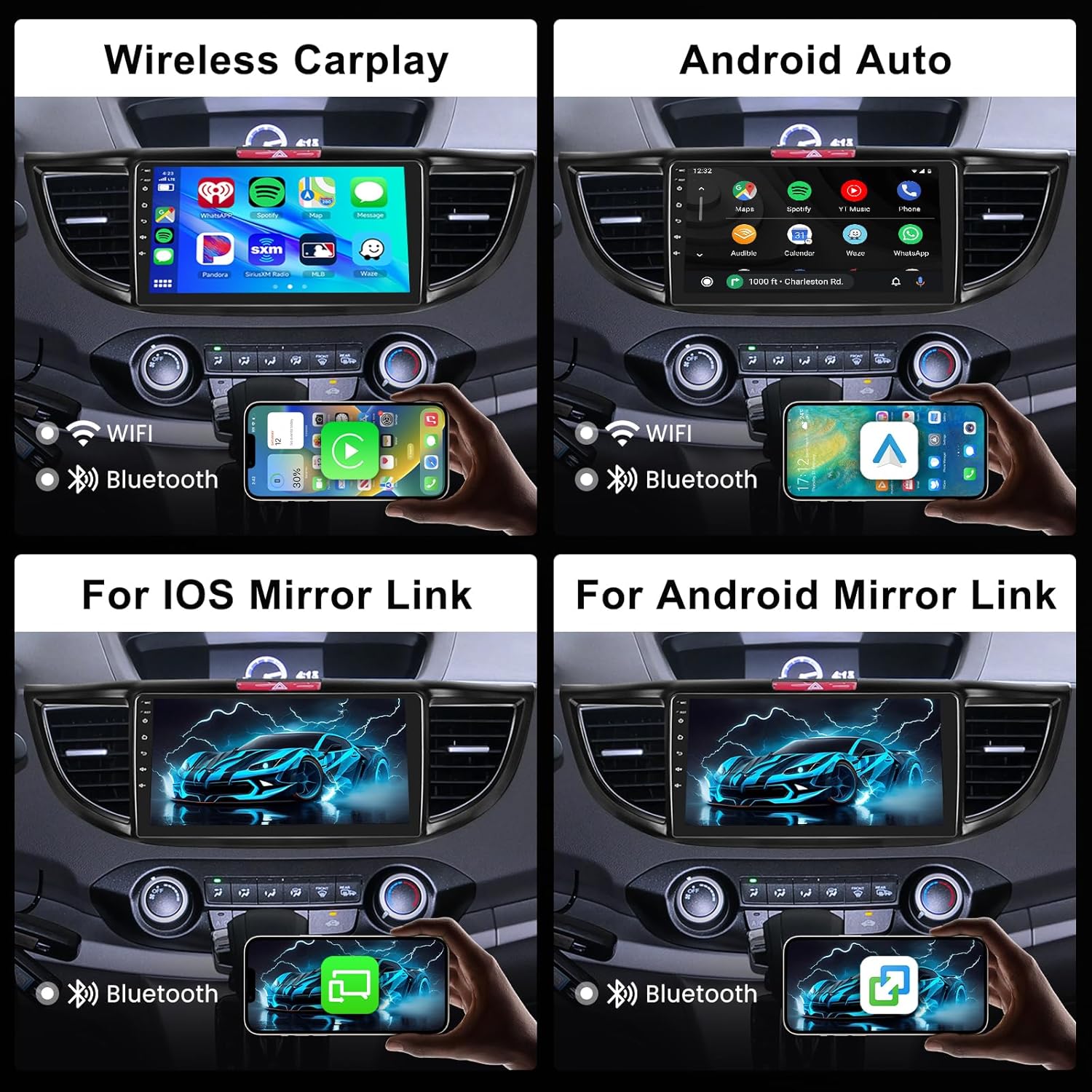 [2GB+64GB] Car Stereo for Honda CRV 2012-2016 Android Head Unit, Wireless Carplay Android Auto Mirror Link, 9 Inch Touch Screen Car Radio GPS,Bluetooth, WiFi, FM RDS Radio,BT/SWC/EQ