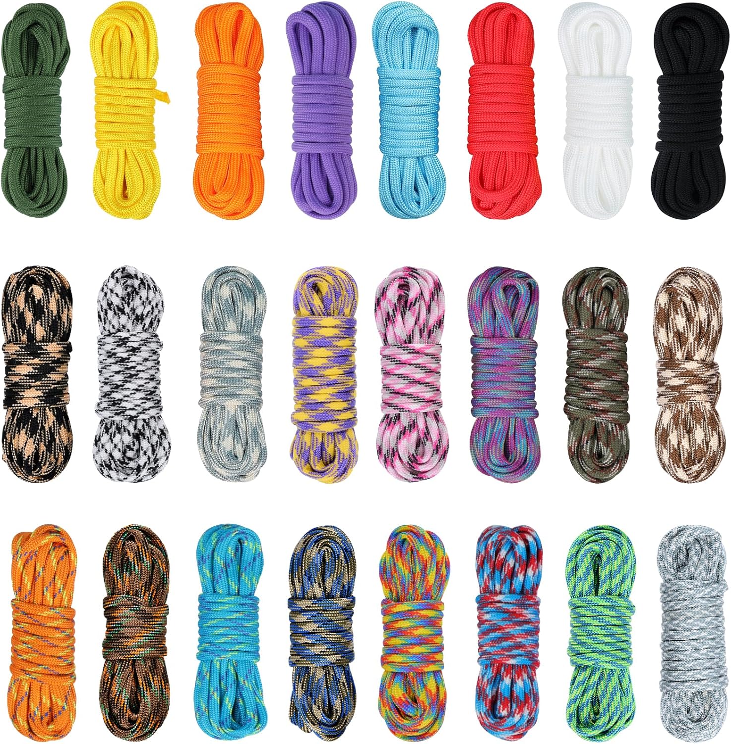 24 Color Paracord Kit – 13ft Ropes for Bracelets, Lanyards & More 24 Color Paracord Kit – 13ft Ropes for Bracelets, Lanyards & More