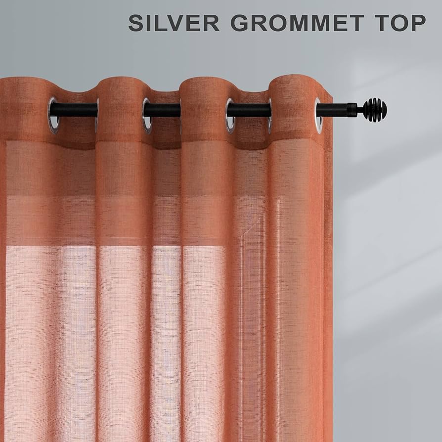 KOUFALL Terracotta Curtains 84 Inches Long For Living Room Set Of
