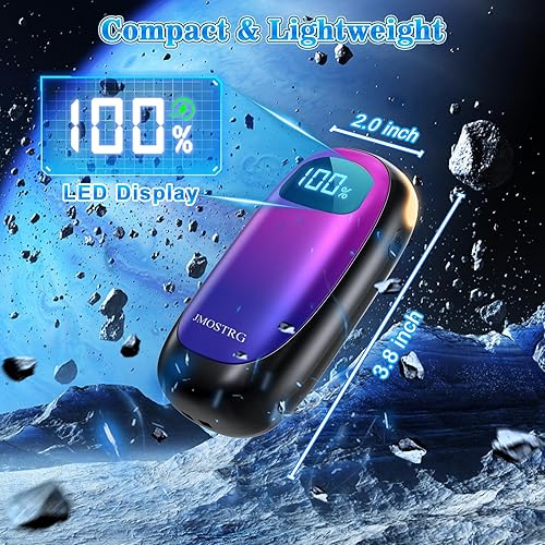 Miniatura 23 de Calentadores de manos recargables, paquete de 2, calentadores de manos eléctricos de doble cara, máximo 131 ℉, 20 horas, calentador de bolsillo a